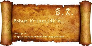 Bohun Krisztián névjegykártya
